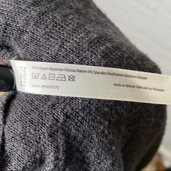 FREE PEOPLE Gray raw hem lightweight waffle knit top WOMEN'S SIZE SMALL - Picture 6 of 6